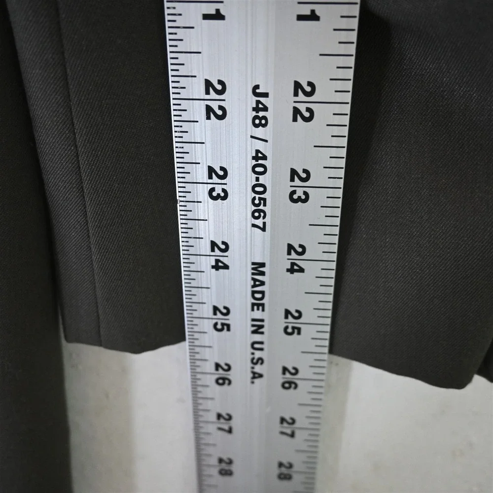 Vtg Bespoke 46L Green Double Breasted Wool Mens Blazer Suit Jacket‎ Sport Coat